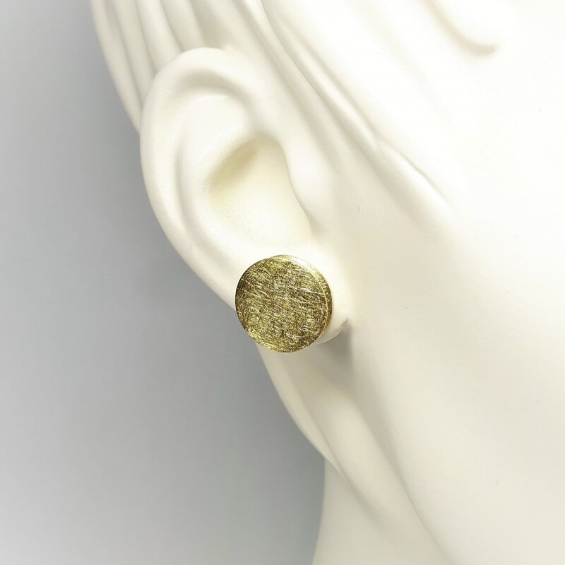 Boucles d'oreilles "disc" en or jaune 18kt.