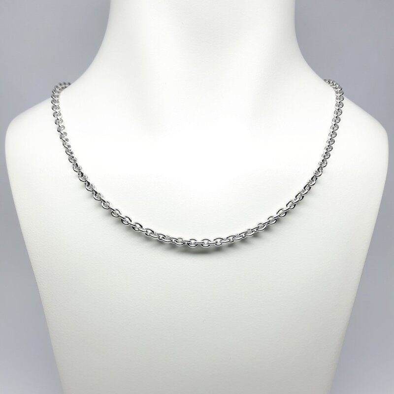 Collier forçat en argent 925/- massif rhodié 55cm Ø4,4mm.