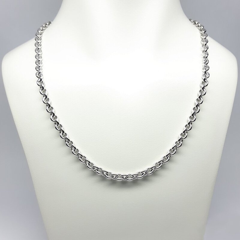 Collier forçat en argent 925/- massif rhodié 55cm Ø6,2mm.