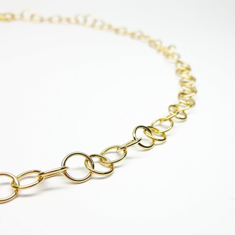 "cercles", collier fait main en or jaune 18kt. Pièce unique.