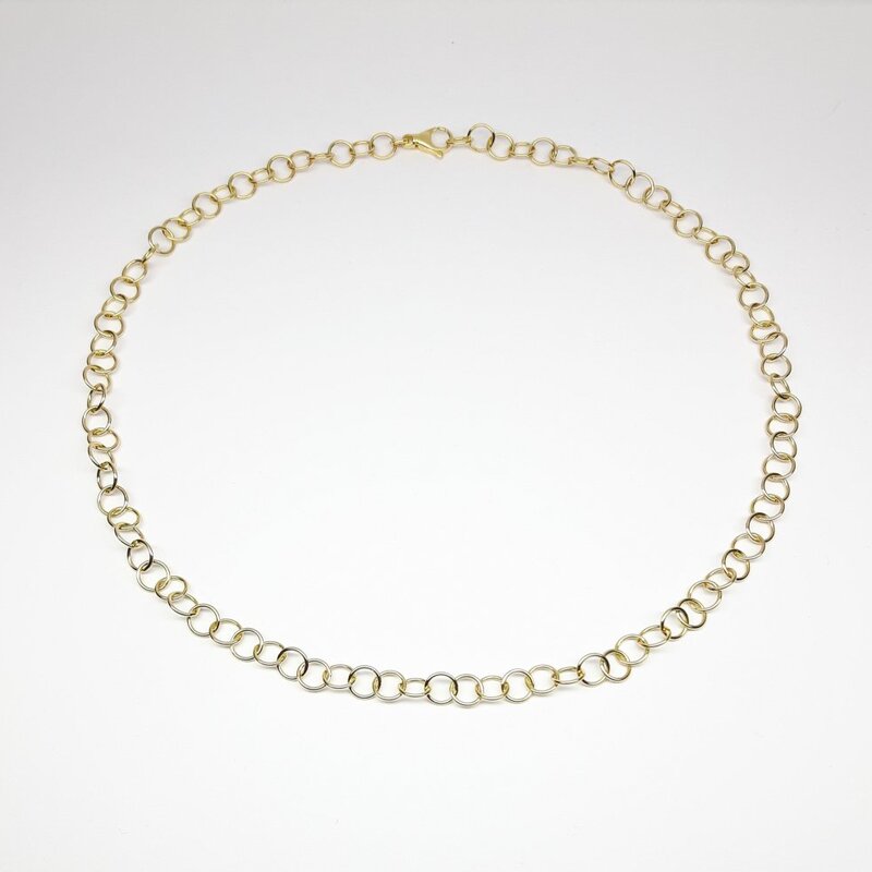 "cercles", collier fait main en or jaune 18kt. Pièce unique.