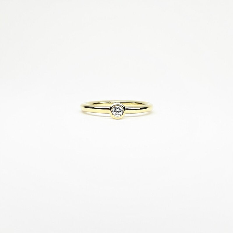 "combiring mini poli", or jaune 18kt et diamant 0,1ct.