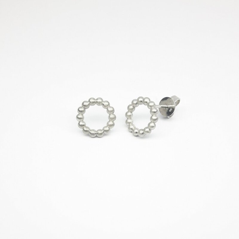 "round around", boucles d'oreilles en argent 925/-. Ø12mm.