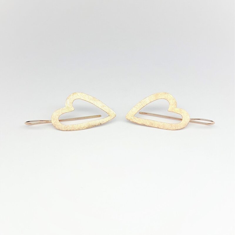 Boucles d'oreilles coeur en or rose 18kt.