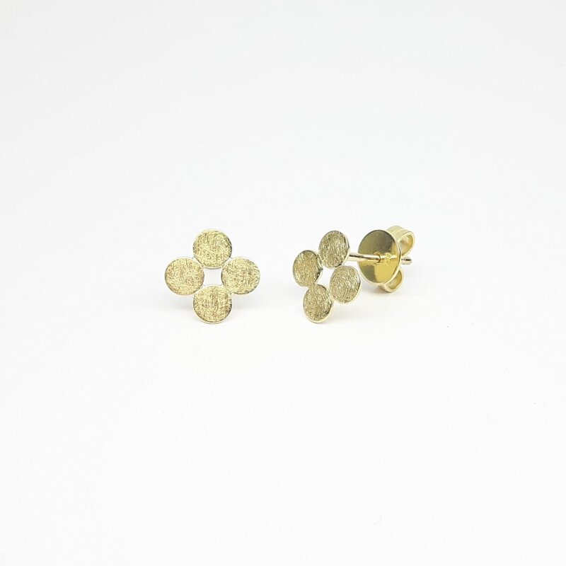"4 dots", boucles d'oreilles en or jaune 18kt.