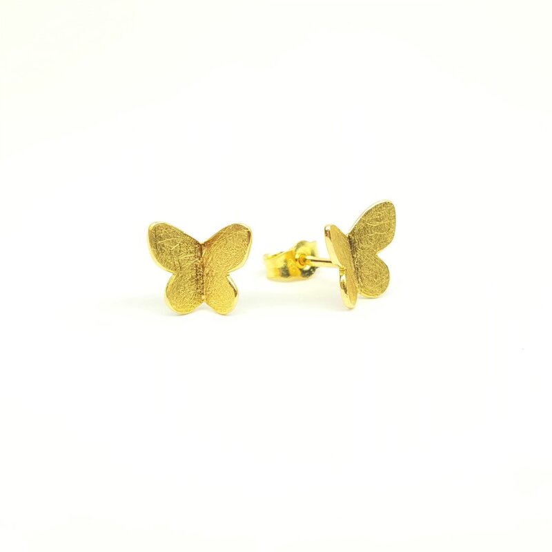 Boucles d'oreilles papillons en or jaune 18kt.