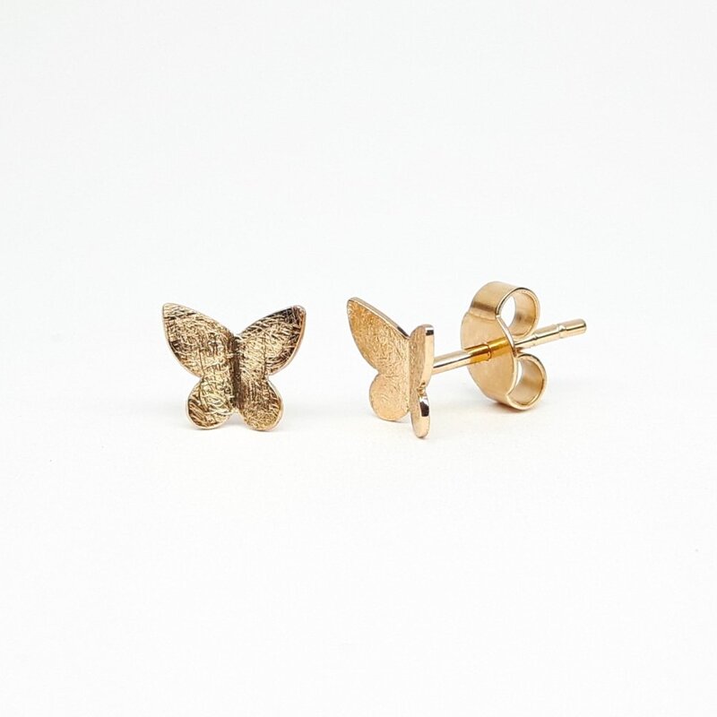 Boucles d'oreilles papillons en or rouge 18kt.
