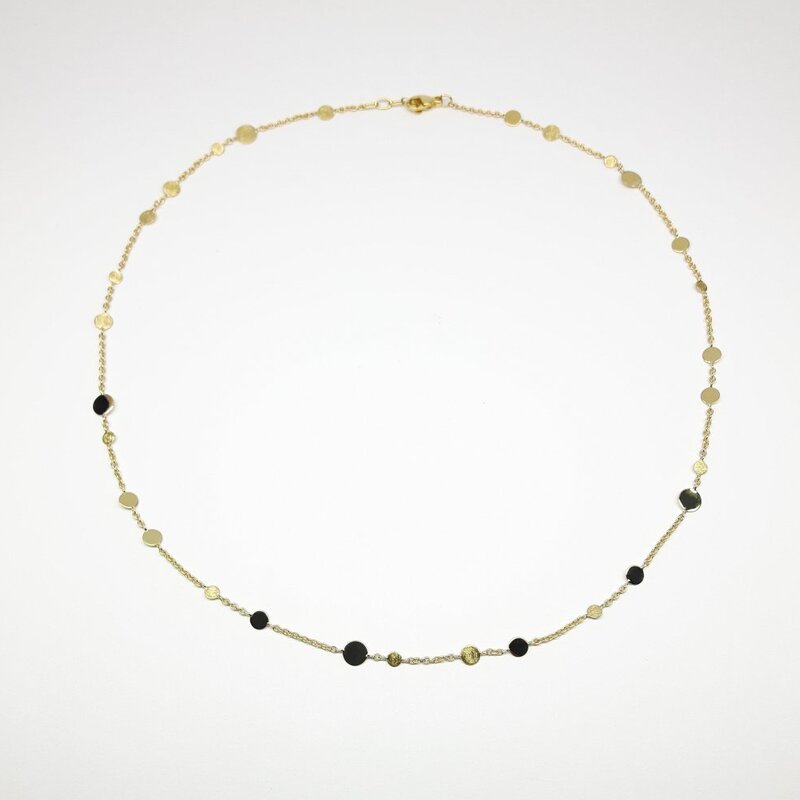 Collier fait main en or jaune 18kt. Pièce unique.