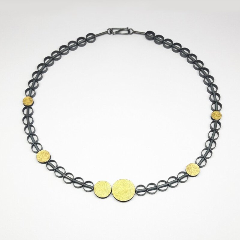ollier en or fin 24kt et argent 925/- noirci.