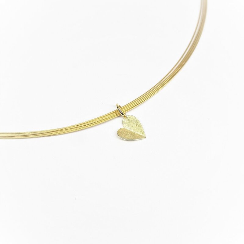 Pendentif coeur en or jaune 18kt.