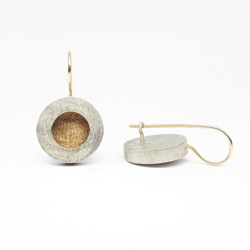 Boucles d'oreilles en argent 925-. et or rouge 18kt.