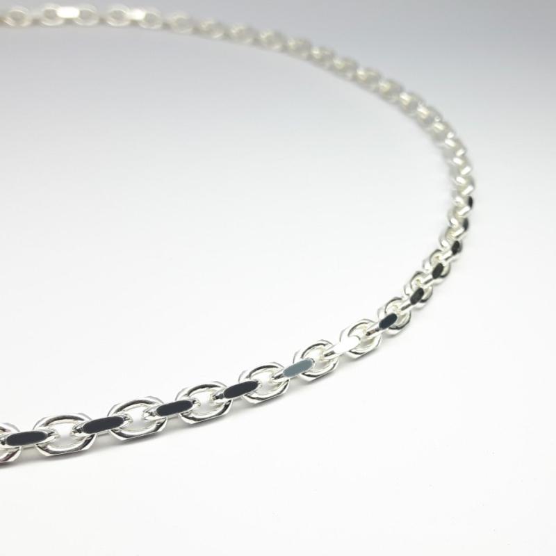 Collier forçat diamanté, argent 925/- massif 50cm Ø4,3mm.