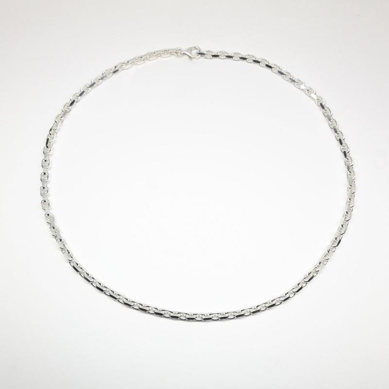 Collier forçat diamanté, argent 925/- massif 50cm Ø4,3mm.