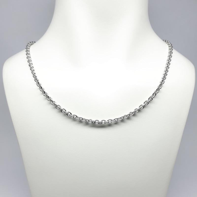 Collier forçat en argent 925/- massif rhodié 55cm Ø4,4mm.
