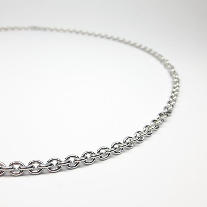 Collier forçat en argent 925/- massif rhodié 55cm Ø4,4mm.