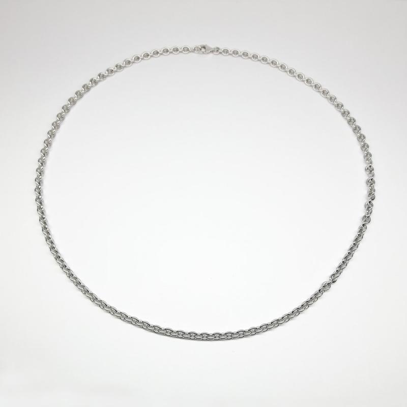 Collier forçat en argent 925/- massif rhodié 55cm Ø4,4mm.