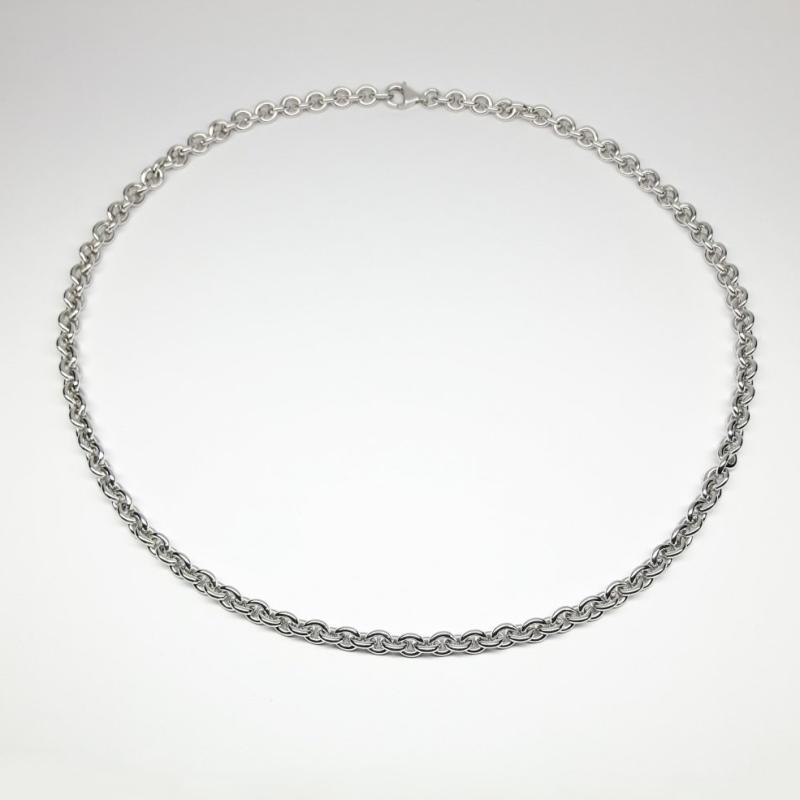 Collier forçat en argent 925/- massif rhodié 55cm Ø6,2mm.