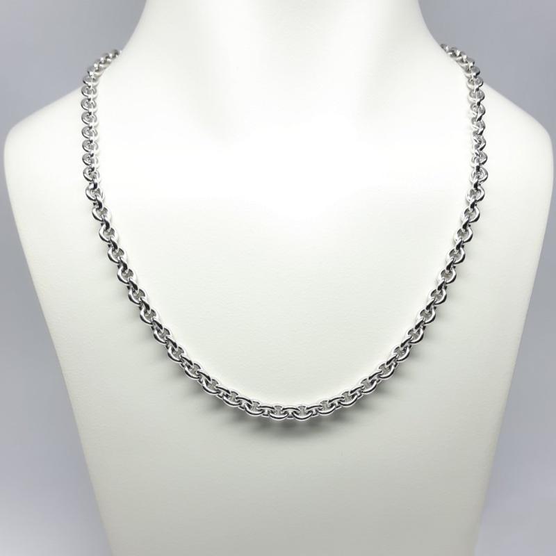 Collier forçat en argent 925/- massif rhodié 55cm Ø6,2mm.