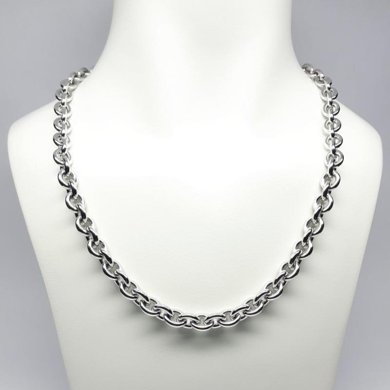 Collier forçat en argent 925/- massif rhodié 55cm Ø9,4mm.
