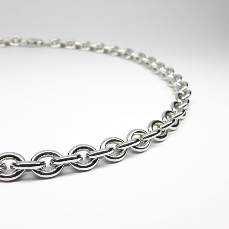 Collier forçat en argent 925/- massif rhodié 55cm Ø9,4mm.