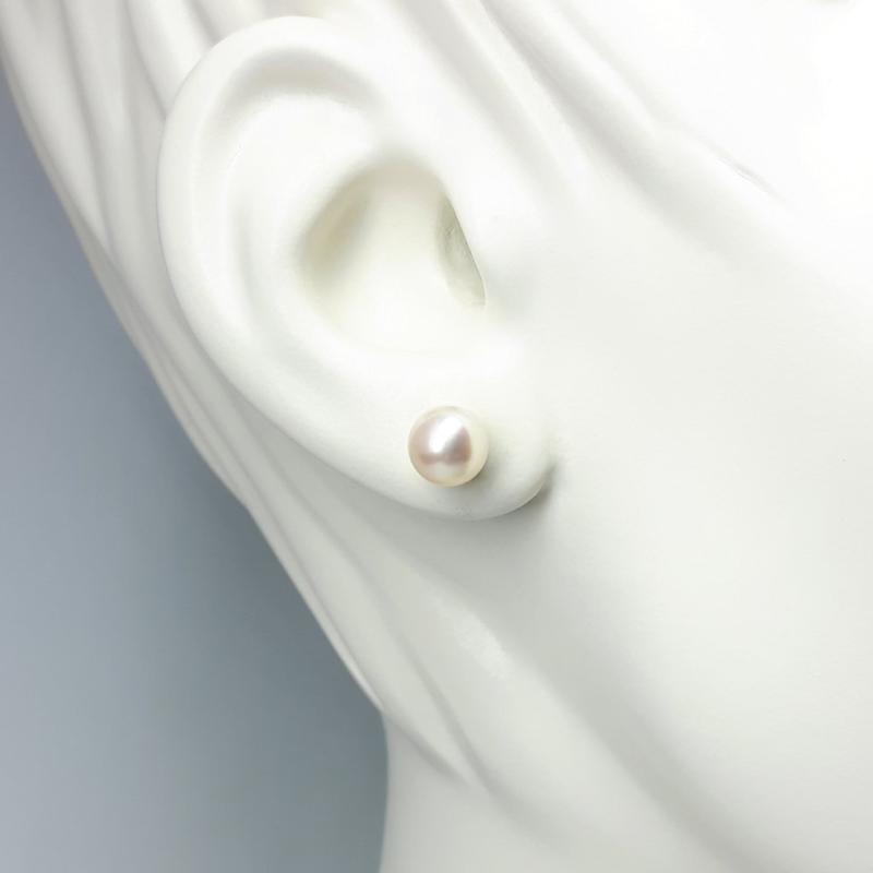 Boucles d'oreilles en or jaune 18kt et perles de culture d’eau douce ø8,5-9mm 
