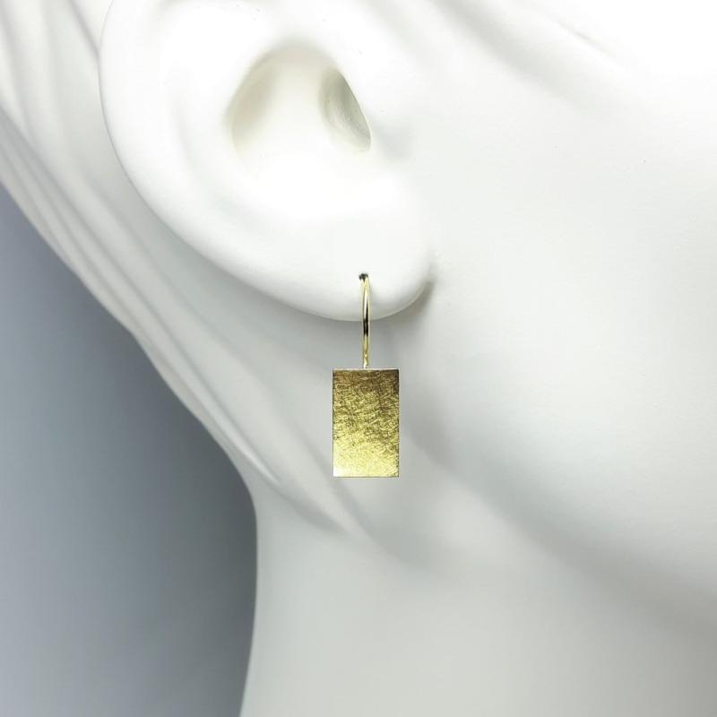 Boucles d'oreilles en or jaune 18kt, argent 925/- et or fin 24kt. 