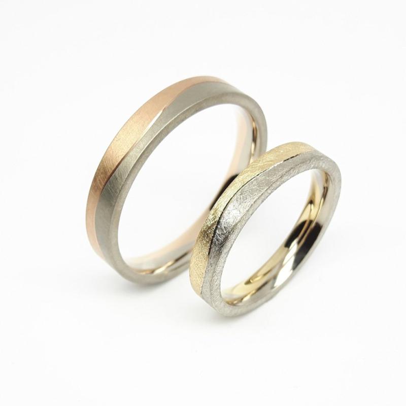 Bague en or blanc et jaune 18kt.