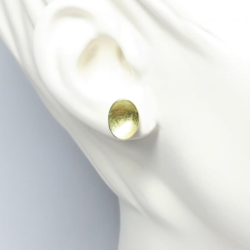 Boucles d'oreilles ovales en or jaune 18kt.