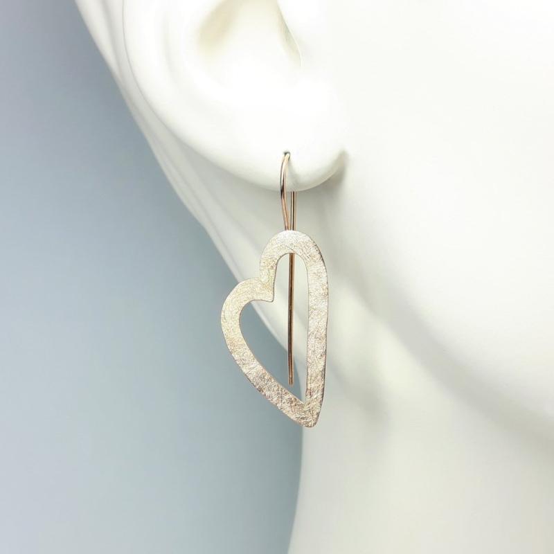 Boucles d'oreilles coeur en or rose 18kt.