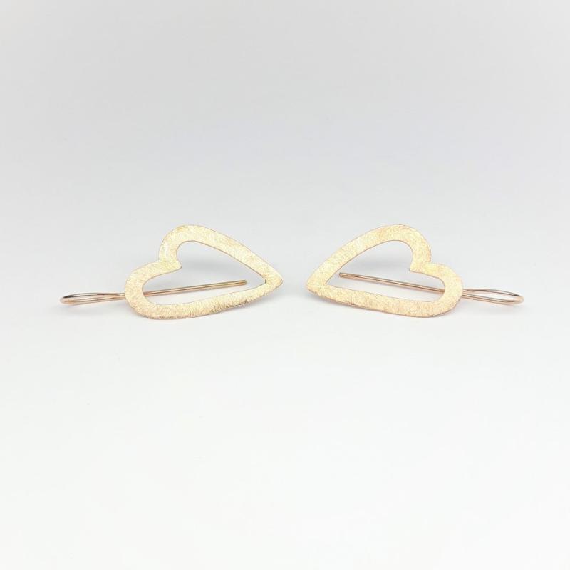 Boucles d'oreilles coeur en or rose 18kt.