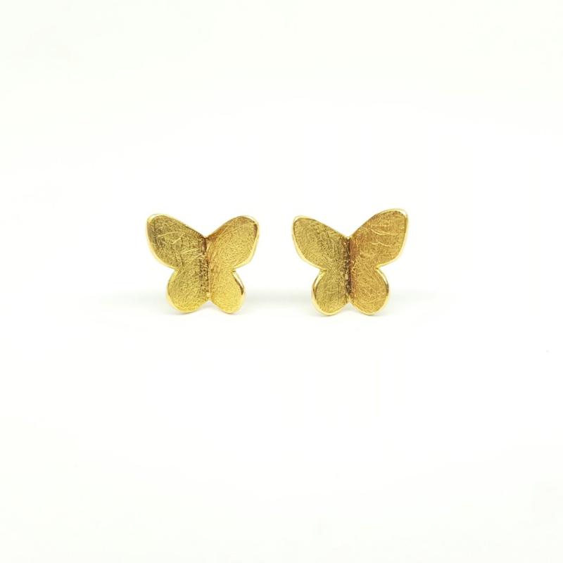 Boucles d'oreilles papillons en or jaune 18kt.