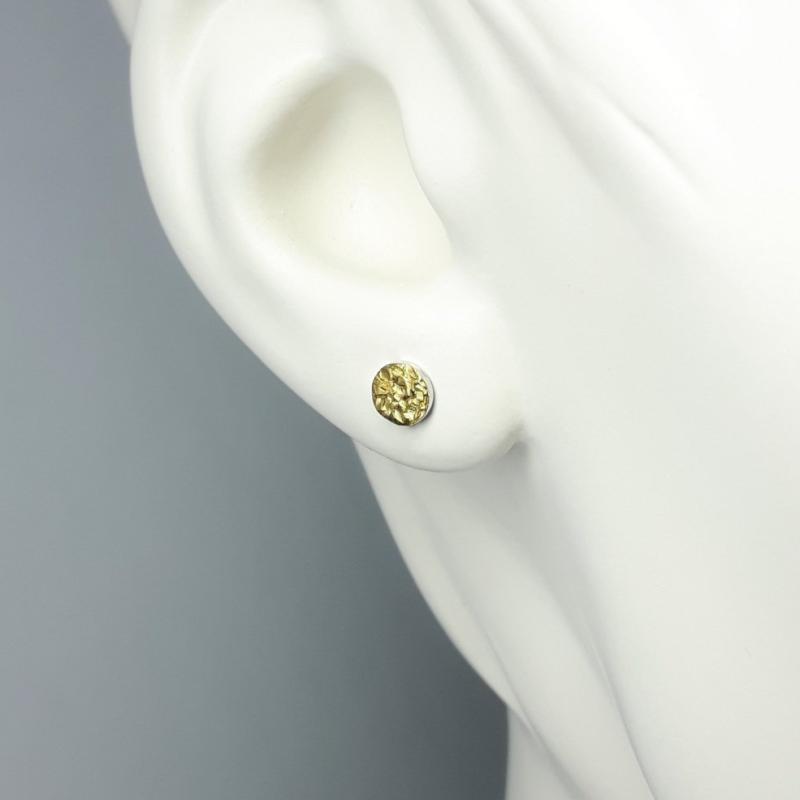 Boucles d'oreilles en argent 925/- et or fin Ø5.5mm