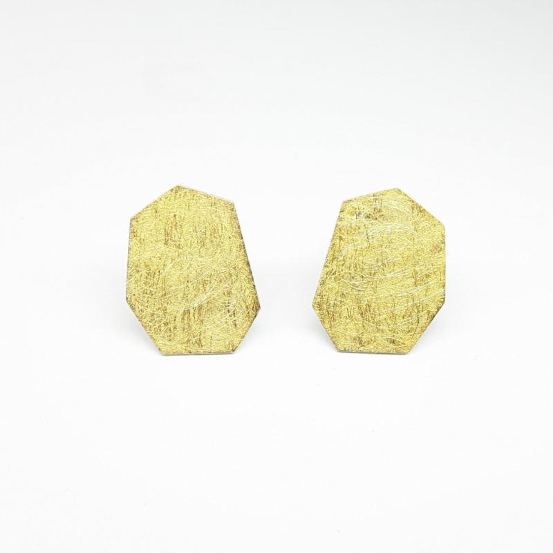 Boucles d'oreilles en or fin et argent 925/-.