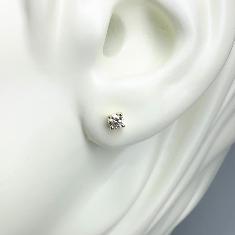 Boucles d'oreilles en or jaune 18kt et brillants 0,30ct.