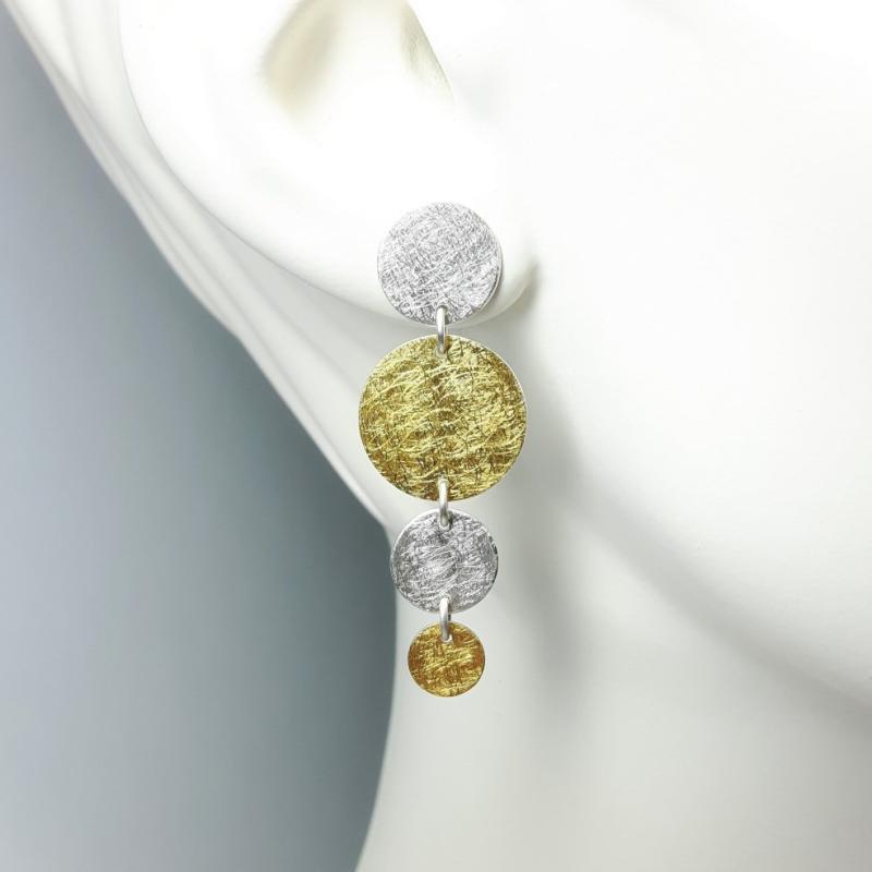 1 paire de boucles d'oreilles en argent 925/- et or fin