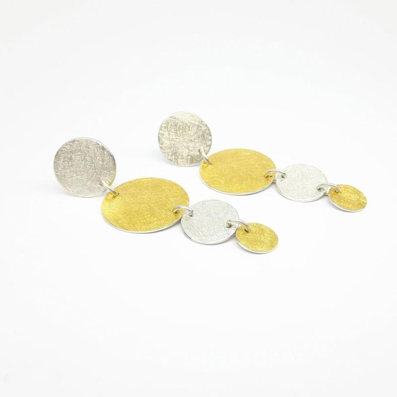 1 paire de boucles d'oreilles en argent 925/- et or fin