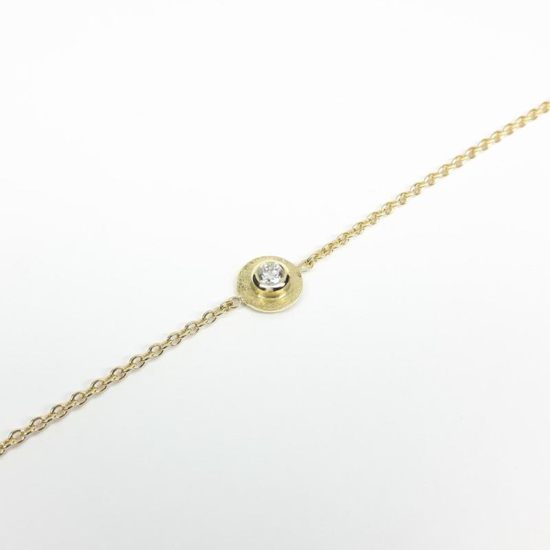 Bracelet en or jaune 18kt et brillant 0,09ct.