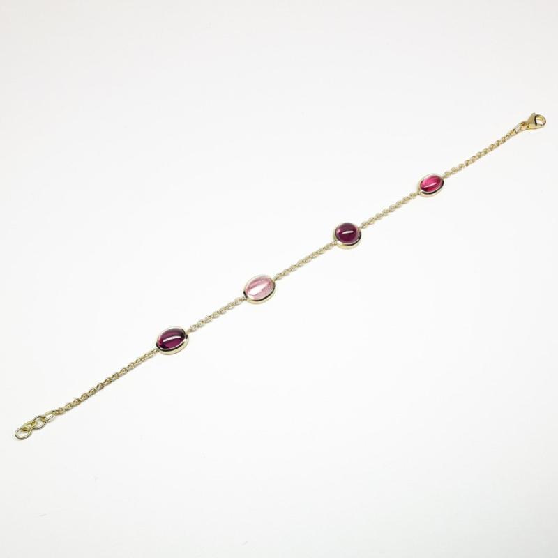 Bracelet en or jaune 18kt et tourmalines. Pièce unique.