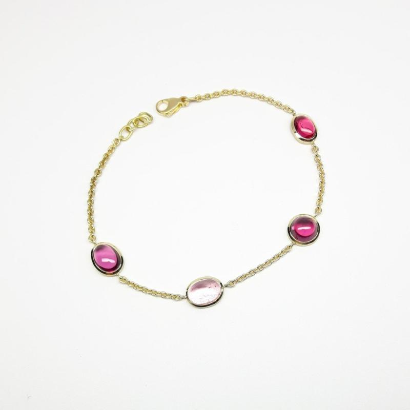 Bracelet en or jaune 18kt et tourmalines. Pièce unique.