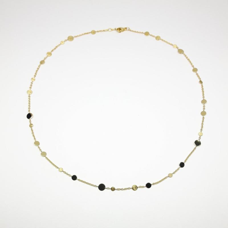 Collier fait main en or jaune 18kt. Pièce unique.