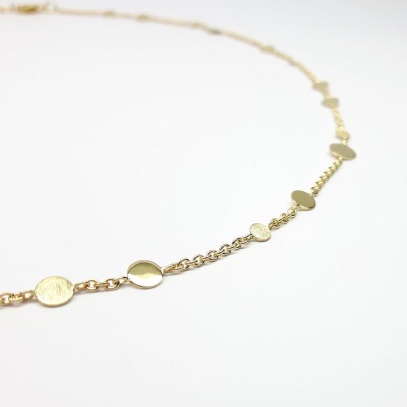 Collier fait main en or jaune 18kt. Pièce unique.