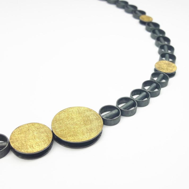 ollier en or fin 24kt et argent 925/- noirci.