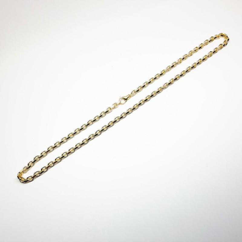 Collier forçat diamanté, or jaune 18kt massif 55cm 4,9mm.