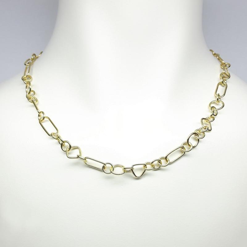 Collier fait main en or jaune 18kt. Pièce unique.