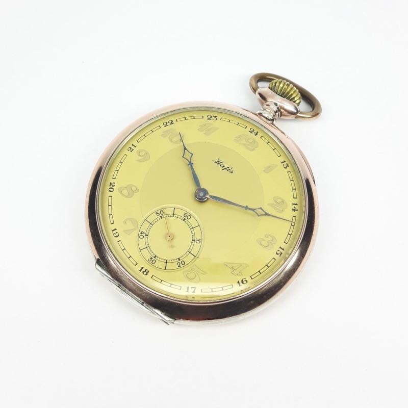 Montre de poche HAFIS, argent 800/- doré rose. Vintage en très bon état
