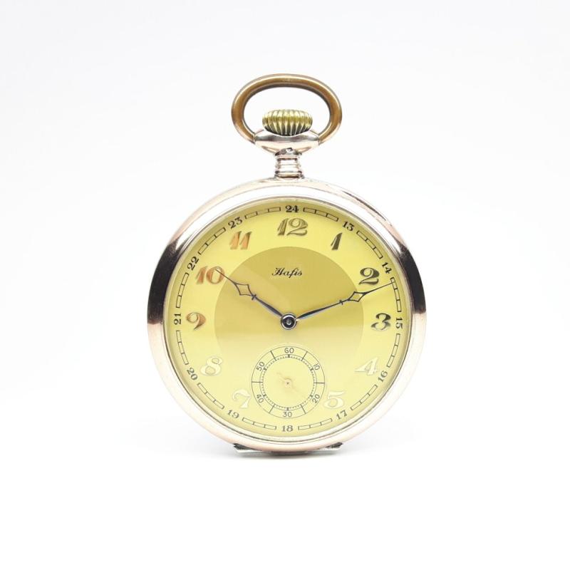 Montre de poche HAFIS, argent 800/- doré rose. Vintage en très bon état