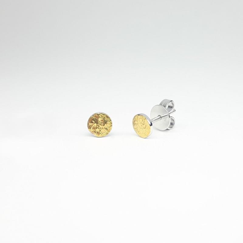 Boucles d'oreilles en argent 925/- et or fin Ø5.5mm